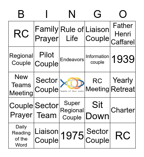 TEAMS Bingo Card