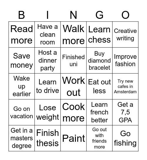 2025 Bingo Card