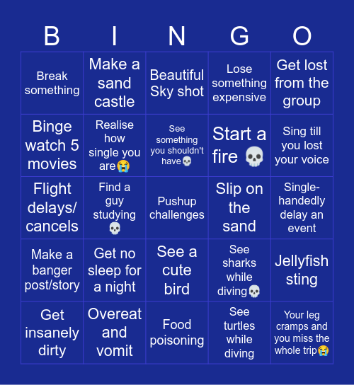 Trips week Bingo Card