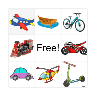 transportation Bingo Card