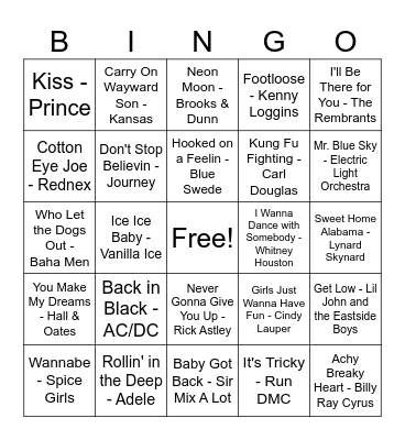 RichPickel Trivia Music Bingo Card