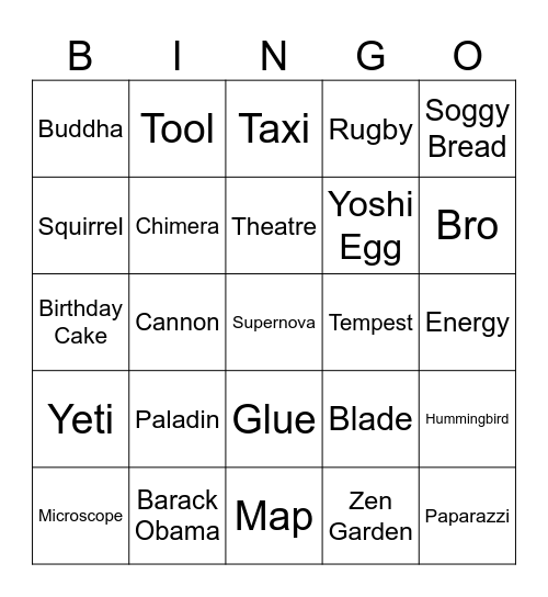 Infinite Craft Bingo Card