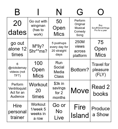 2025 Bingo Card