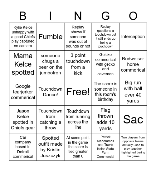 SUPER BINGO Card