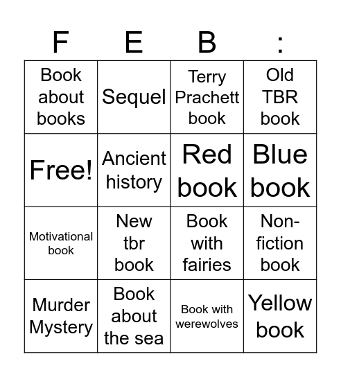 February Book Bingo Card