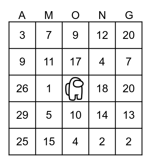 Hank's Among Us Birthday BINGO! Bingo Card