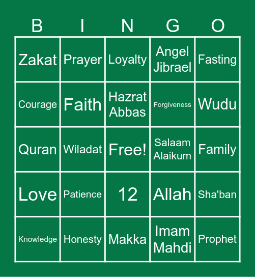 Khushalli Bingo! Bingo Card