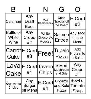 Thursday Bingo Ya'll Bingo Card
