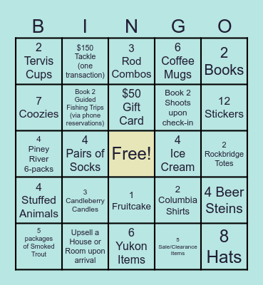 Retail Sales Bingo Card