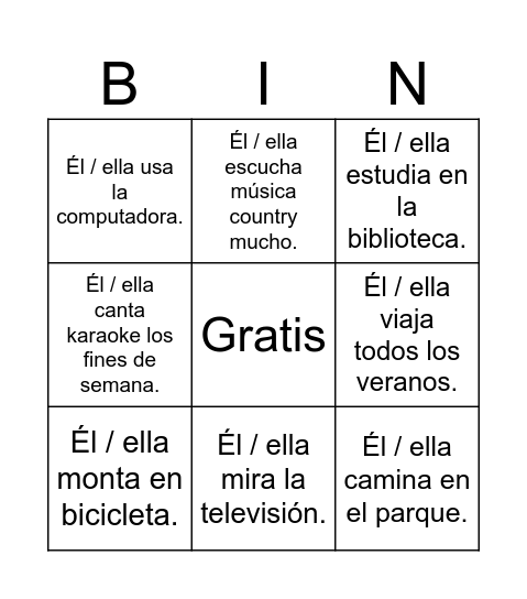 ¿Qué hace las celebridades? Bingo Card