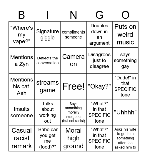 SM_King Bingo Card