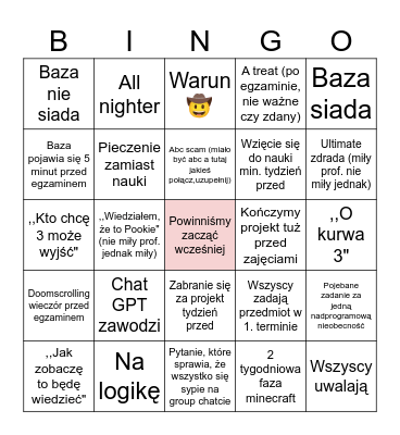 Sesja Bingo Card