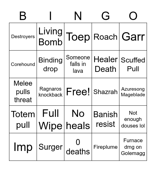 <OnlyFangs> Bingo Card