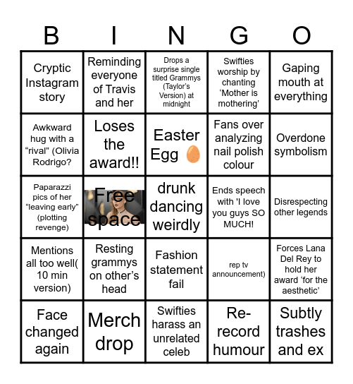 R/TRAVISANDTAYLOR GRAMMY BINGO! Bingo Card