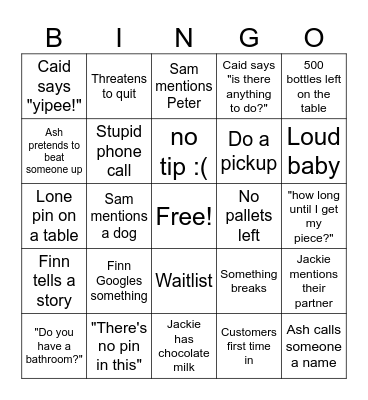 February Bing Bingo Card