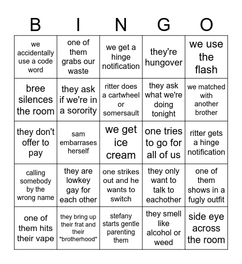 3MAN BINGO Card