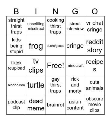 Quinlin Bingo Card