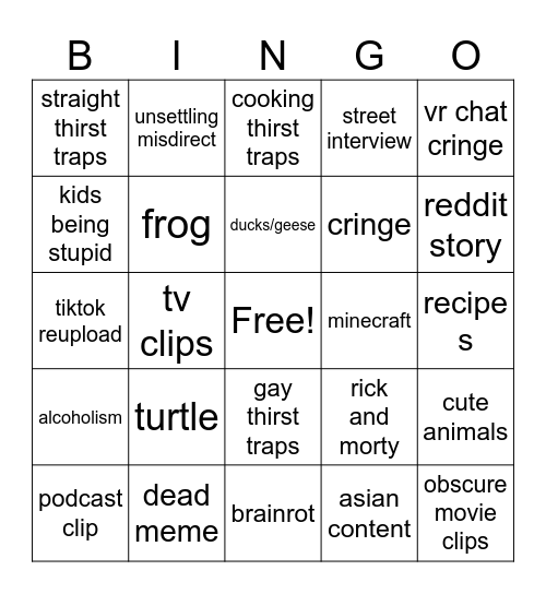 Quinlin Bingo Card