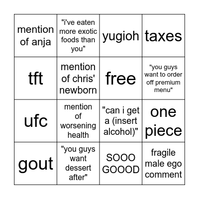 rokaru Bingo Card
