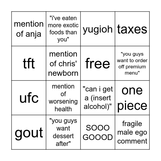 rokaru Bingo Card