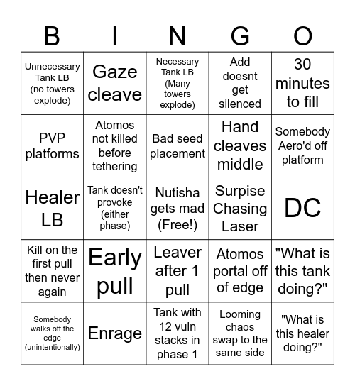 Chaotic Bingo Card