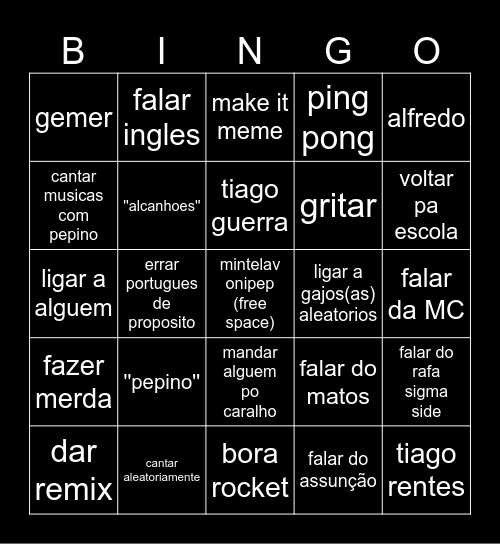 Untitled Bingo Card Untitled bingo card
