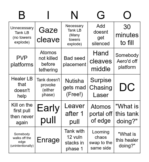 Chaotic Bingo Card