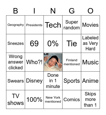 Sporcle Bingo Card