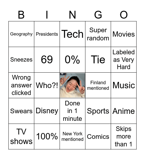 Sporcle Bingo Card