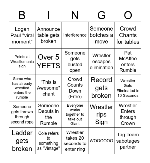 Let's Ready To BINGOOOOO Bingo Card