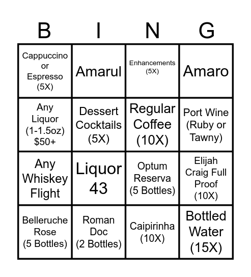 February Sales Bingo Card