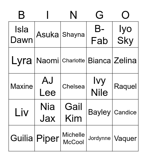 Alfred - Women's Bingo Card