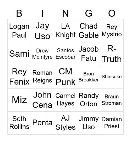 Ron Bingo Card