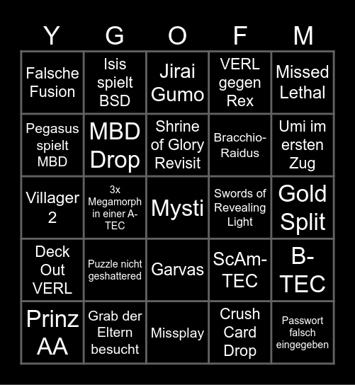 Wurstis FM Bingo Card