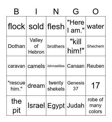 JOSEPH Bingo Card