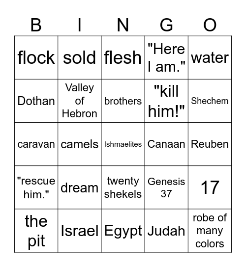 JOSEPH Bingo Card