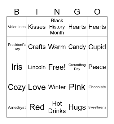 February Bingo Card