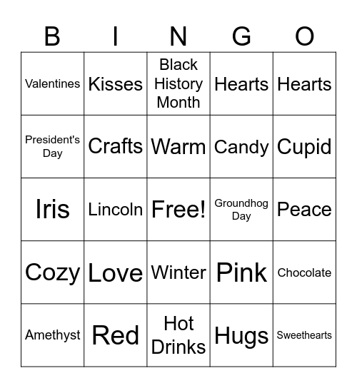February Bingo Card