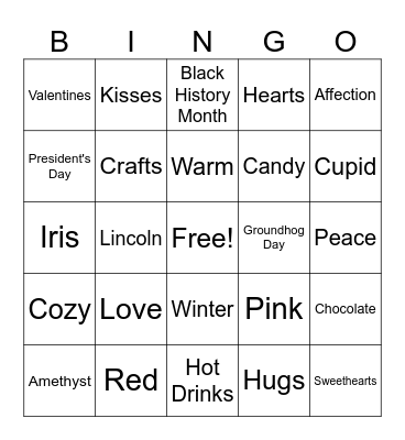 February Bingo Card