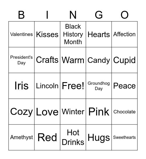 February Bingo Card