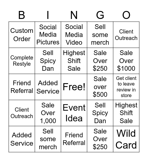 GOAT BINGO Card