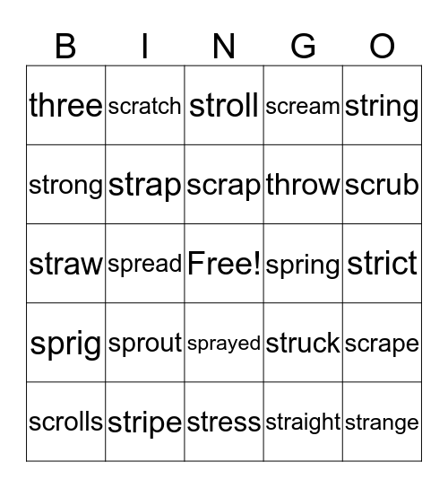 Blends Bingo Card