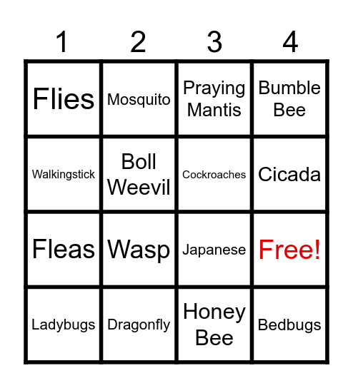 THE BUG US Bingo Card