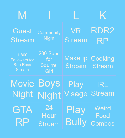 recognizedBINGO Card