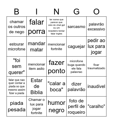 Fernando BINGO Card
