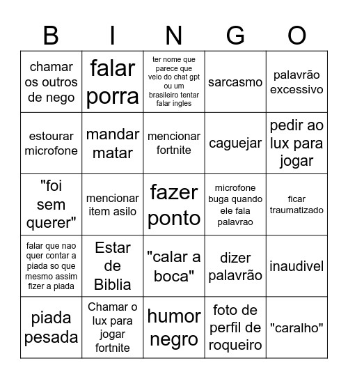 Fernando BINGO Card