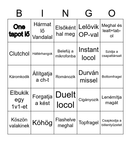 Árpika bingggooooo Bingo Card