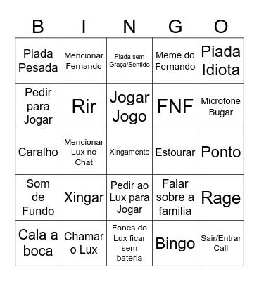 CALL BINGO Card