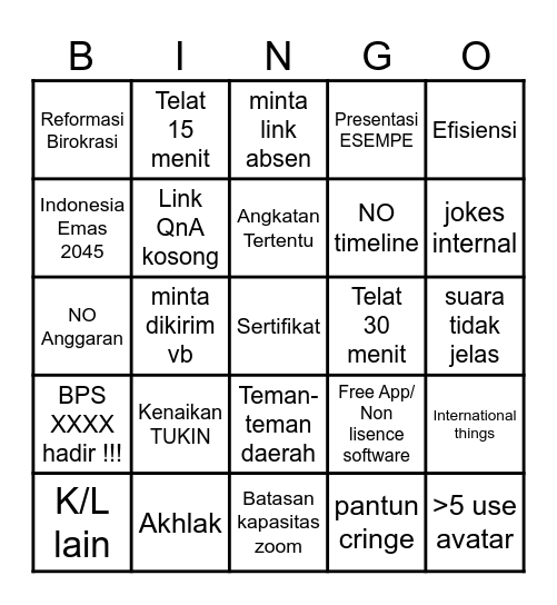 Zoom BPS Bingo Card