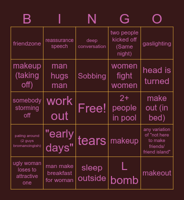 love island season 11 2.0 Bingo Card